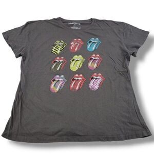 The Rolling Stones Shirt Size XXL By Bravado Band Tee Graphic Print T-Shirt Gray